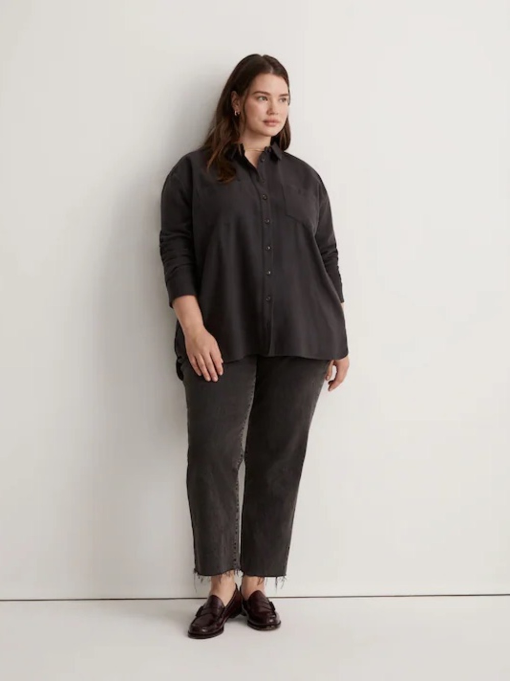 Madewell size 28w The Curvy Plus Perfect‎ Vintage Straight Jean in Lunar black